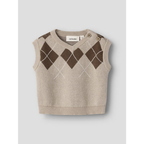 Lil'Atelier White Pepper Nbmronan Knit Vest Lil