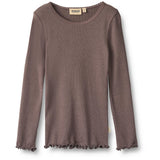 Wheat Plum Truffle Rib Blouse Reese