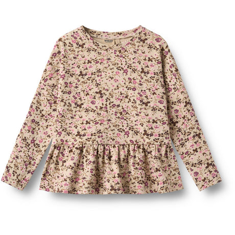 Wheat Soft Sand Flower Wine Blouse Carolina