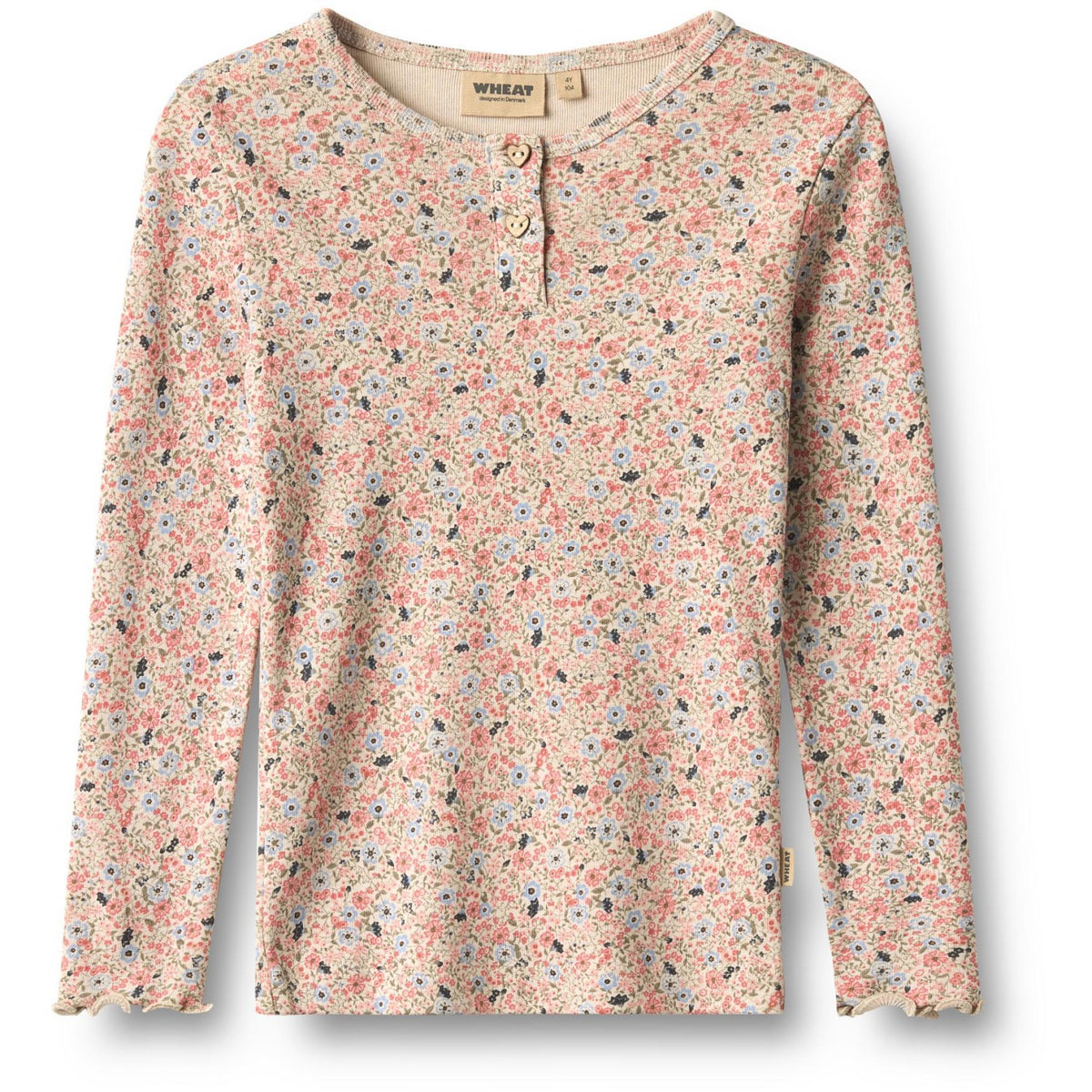 Wheat Grey Cloud Flowers Blouse Eja