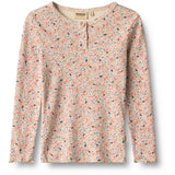 Wheat Grey Cloud Flowers Blouse Eja