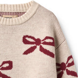 Wheat Eggshell Jacquard Pullover Bow
