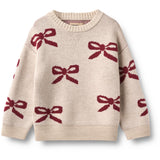 Wheat Eggshell Jacquard Pullover Bow