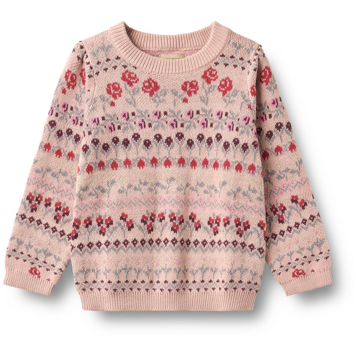 Wheat Dim Rose Jacquard Pullover Mikmak
