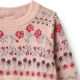Wheat Dim Rose Jacquard Pullover Mikmak
