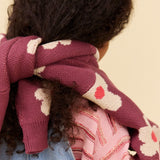 Wheat Eggplant Jacquard Cardigan Alvilda