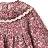 Wheat Grape Flowers Dress L/S Collar Elvira