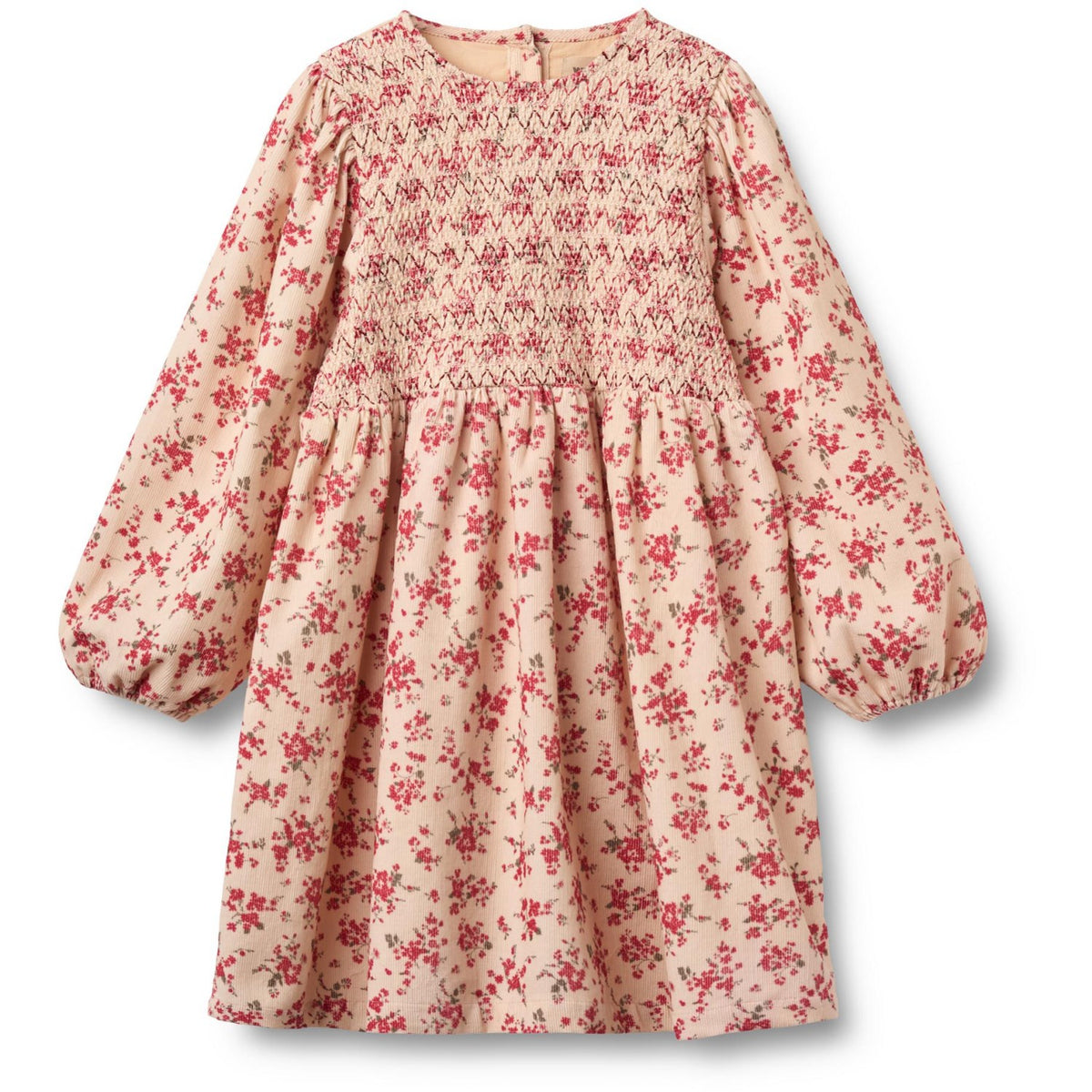 Wheat Almond Peach Flowers Dress L/S Sylvia