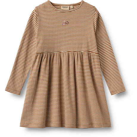 Wheat Warm Hazel Stripe Jersey Dress L/S Embroidery Sessa