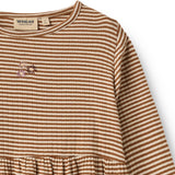Wheat Warm Hazel Stripe Jersey Dress L/S Embroidery Sessa