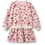 Wheat Almond Peach Bows Sweat Dress L/S Maggie