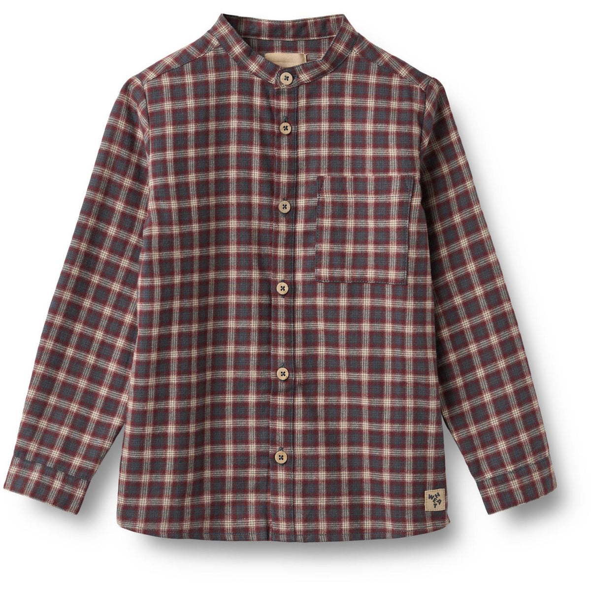 Wheat Blue Holiday Check Shirt L/S Willum
