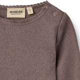 Wheat Plum Truffle Rib Blouse Reese