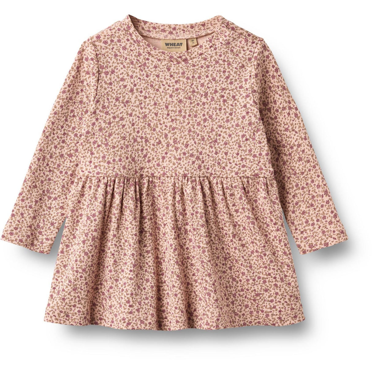 Wheat Dime Rose Small Flowers Jersey Dress L/S Sessa