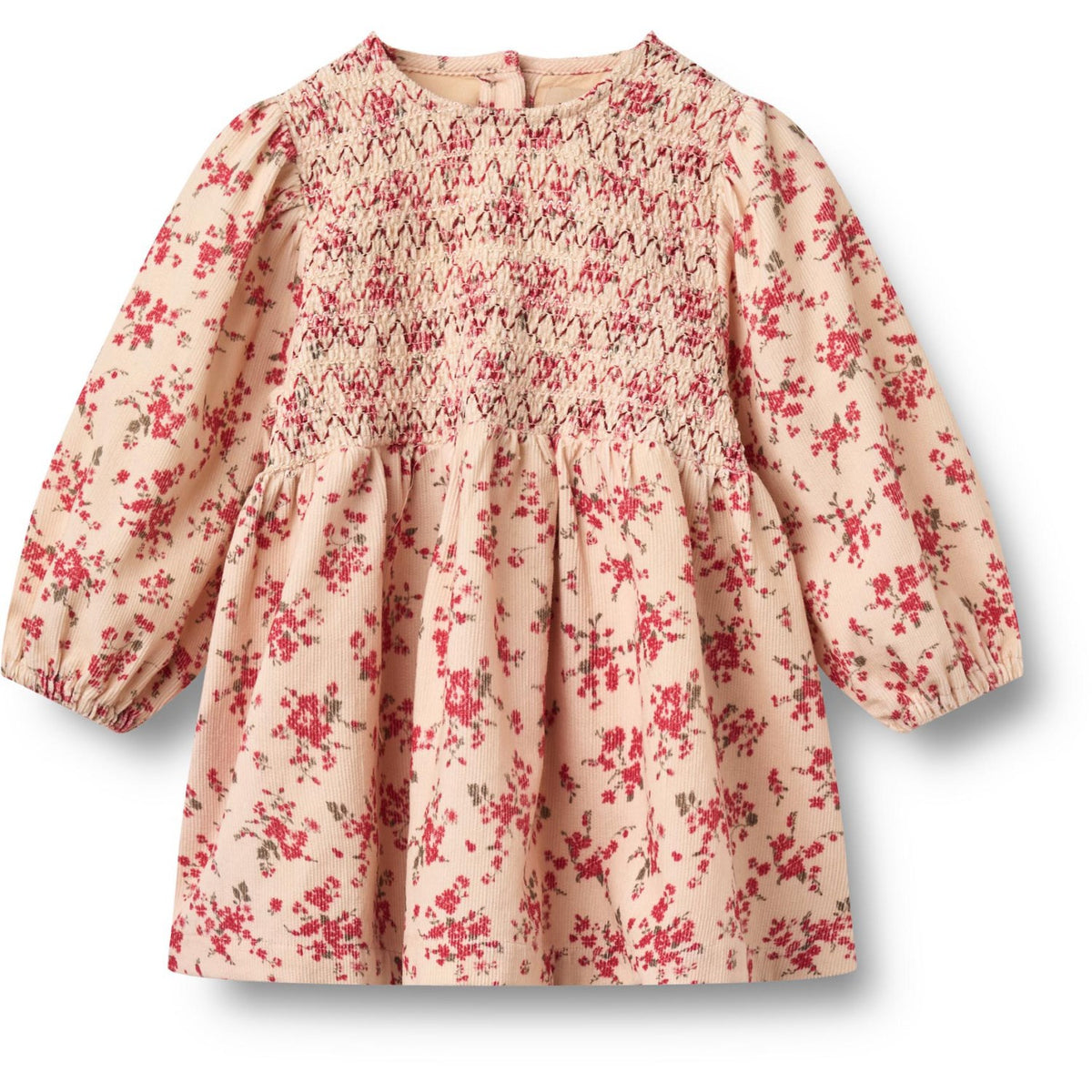 Wheat Almond Peach Flowers Dress L/S Sylvia