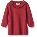 Wheat Red Cherry Knit Dress L/S Nannie