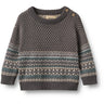 Wheat Dark Charcoal Jacquard Pullover Julius