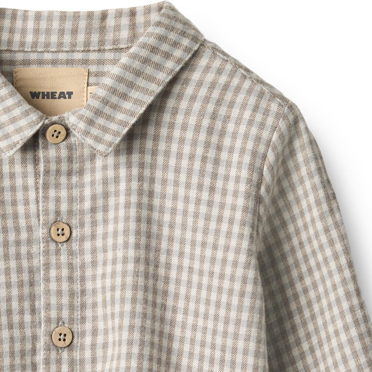 Wheat Greybrown Check Shirt L/S Oscar