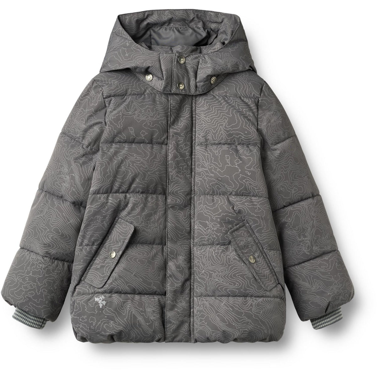 Wheat Dark Reflective Map Puffer Jacket Gael