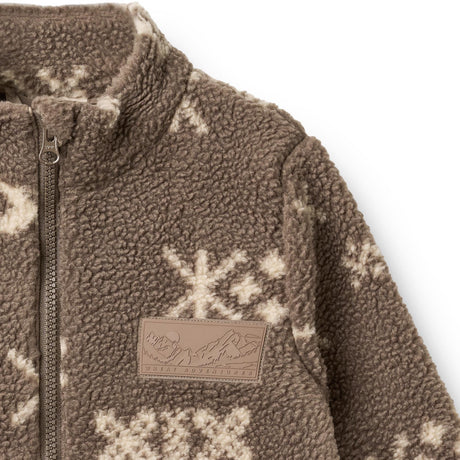 Wheat Dry Wood Jacquard Fleece Jacket Helge
