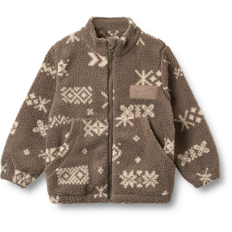 Wheat Dry Wood Jacquard Fleece Jacket Helge