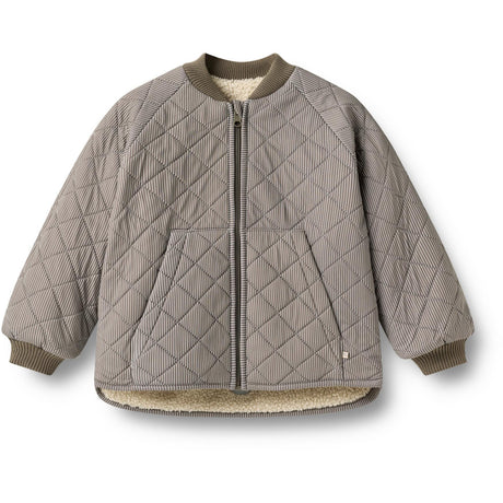 Wheat Brown Stripe Reversible Thermo Jacket Lake