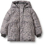 Wheat Dark Charcoal Flowers Puffer Jacket Eli