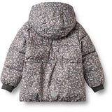 Wheat Dark Charcoal Flowers Puffer Jacket Eli