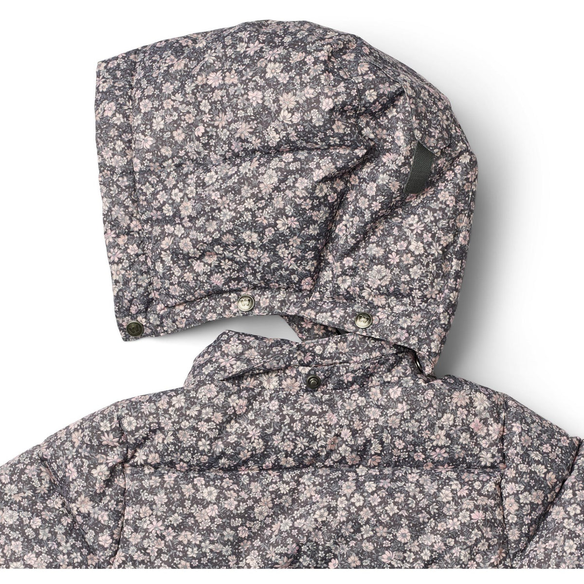 Wheat Dark Charcoal Flowers Puffer Jacket Eli
