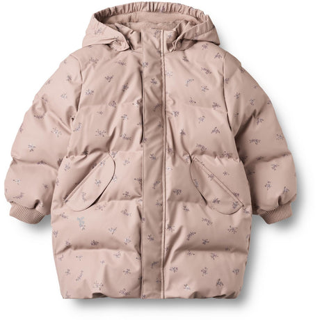 Wheat Dry Rose Flowers Pu Puffer Jacket Coast