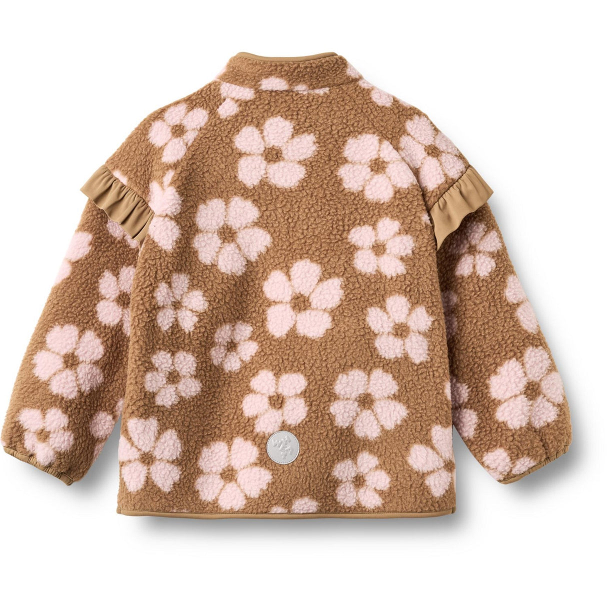 Wheat Warm Hazel Flowers Fleece Jacket Ellena
