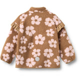 Wheat Warm Hazel Flowers Fleece Jacket Ellena