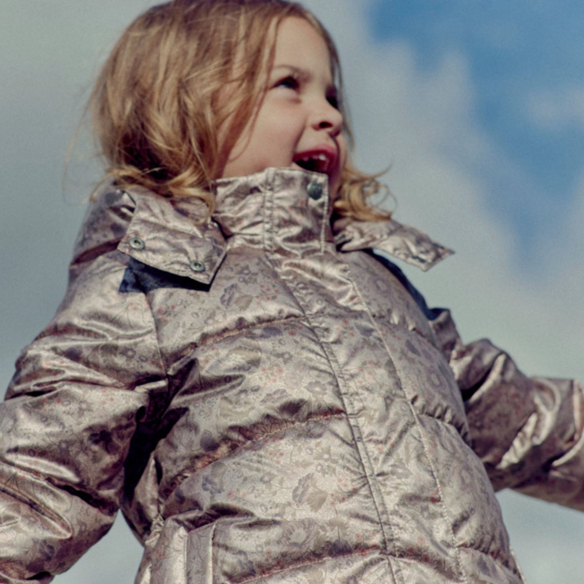 Wheat Golden Flowers Puffer Coat Yrsa