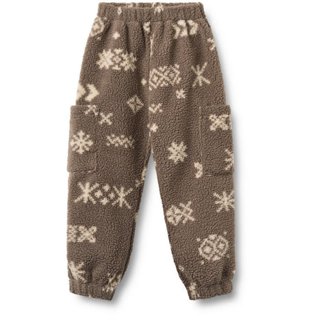 Wheat Dry Wood Jacquard Fleece Pants Suun