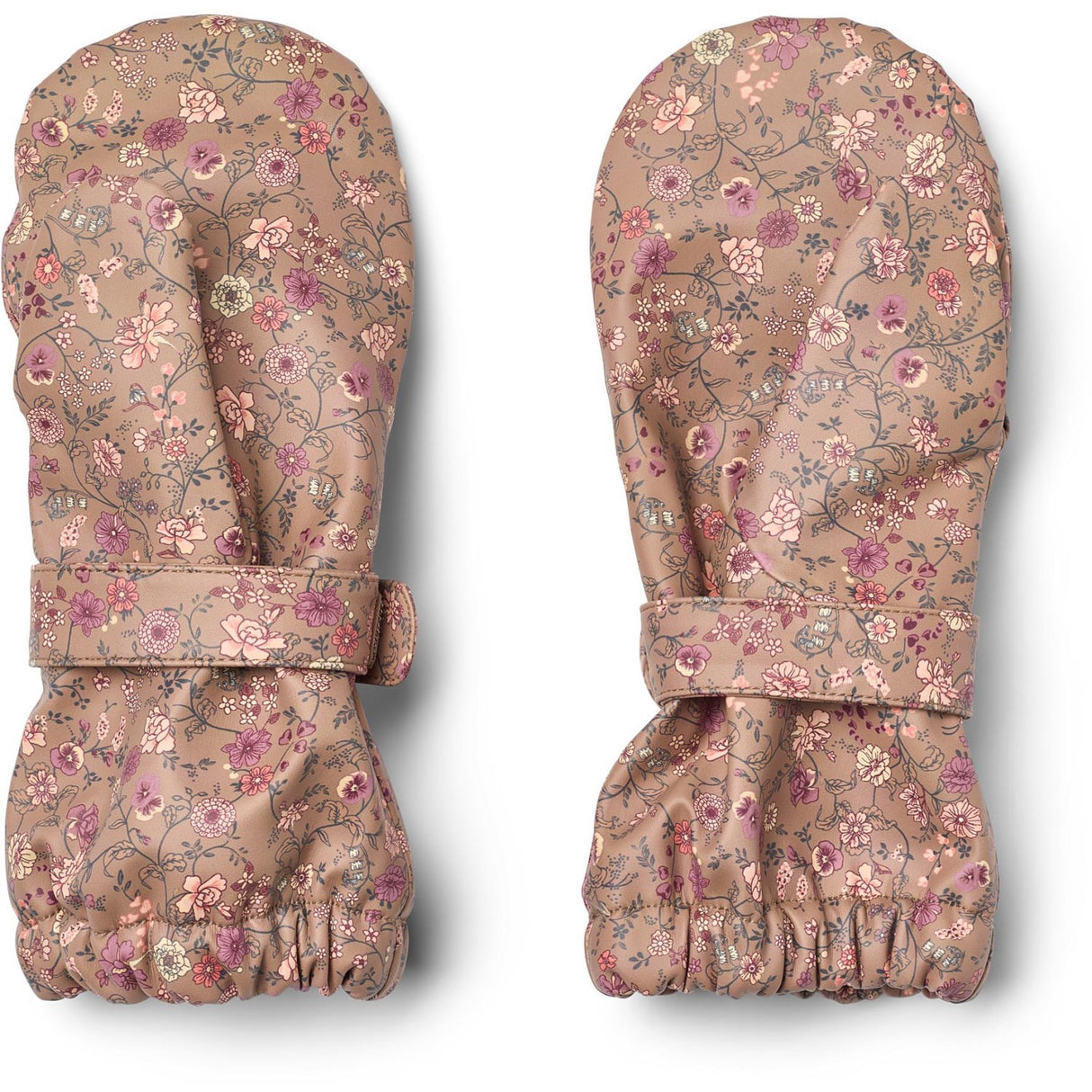Wheat Portabella Flowers Rain Mittens Rily