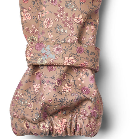 Wheat Portabella Flowers Rain Mittens Rily