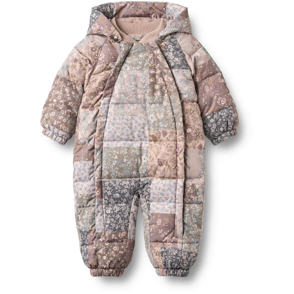 Wheat Patchwork Flowers Puffer Suit Edem