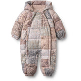 Wheat Patchwork Flowers Puffer Suit Edem