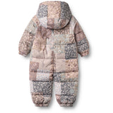 Wheat Patchwork Flowers Puffer Suit Edem
