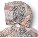 Wheat Patchwork Flowers Puffer Jacket Billo