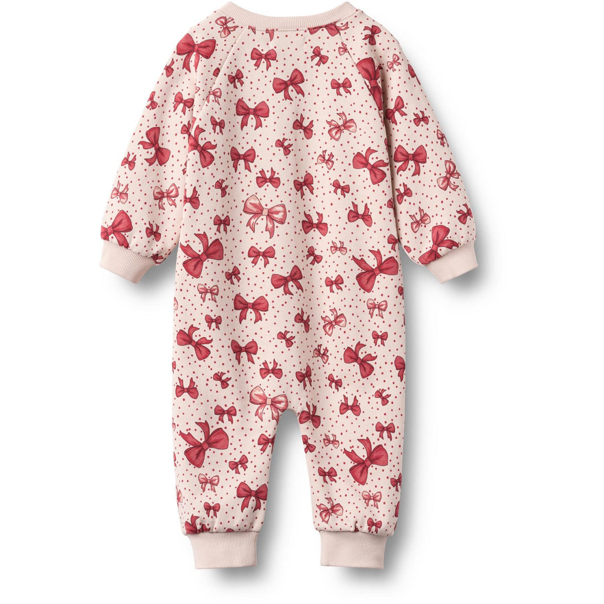 Wheat Almond Peach Bows Jumpsuit L/S Lilo