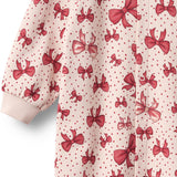 Wheat Almond Peach Bows Jumpsuit L/S Lilo