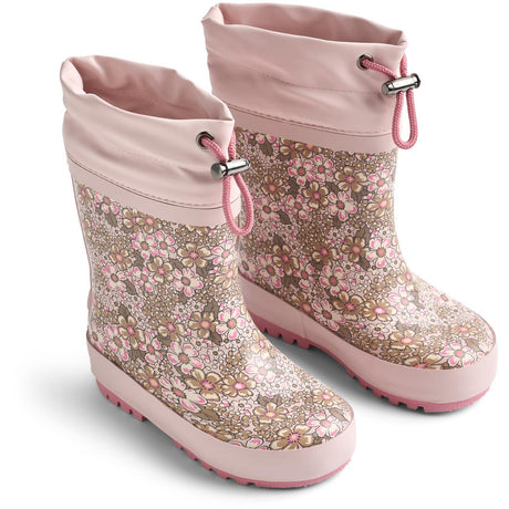 Wheat Dim Rose Flowers Rubber Boot Thermo