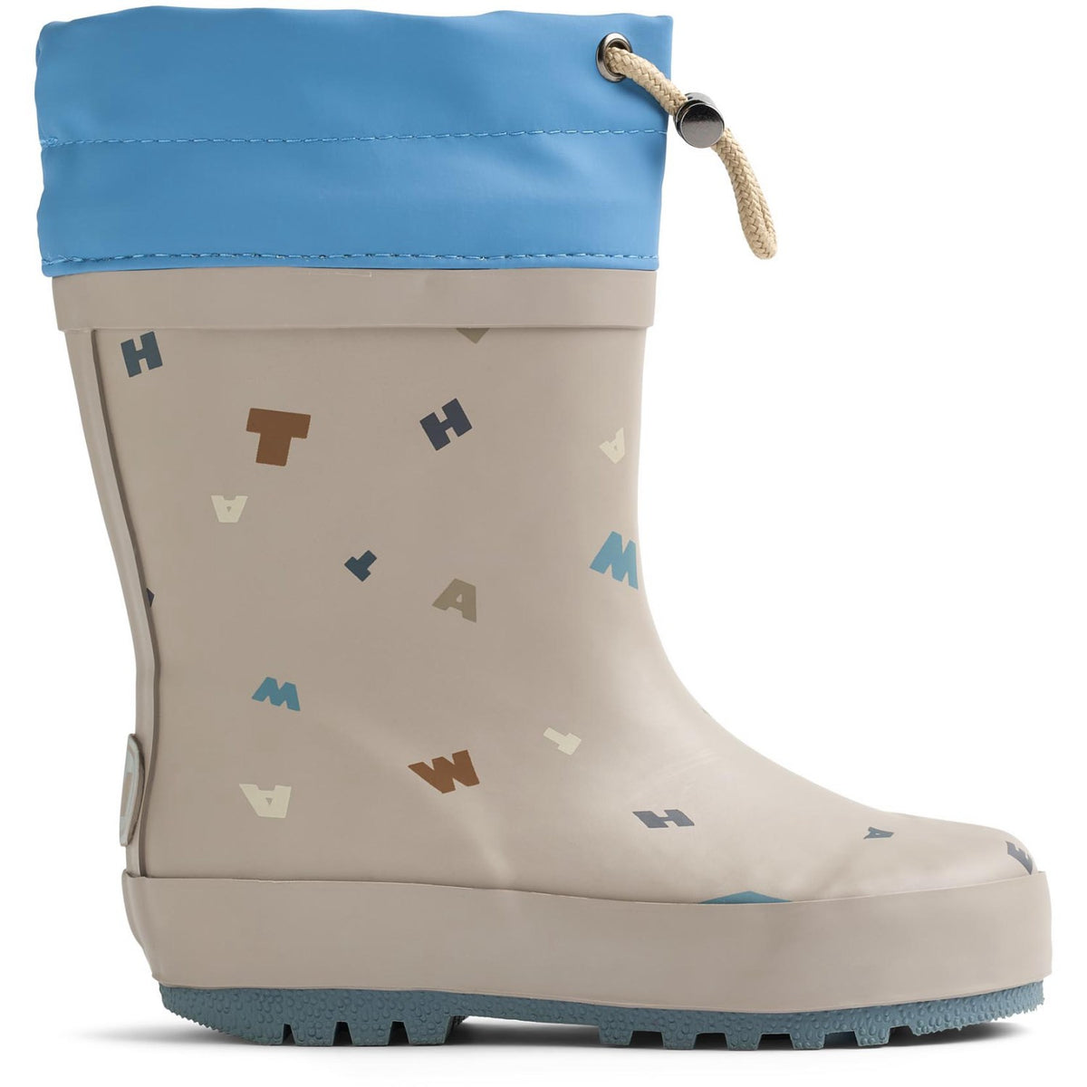 Wheat Grey Moon Letters Rubber Boot Thermo