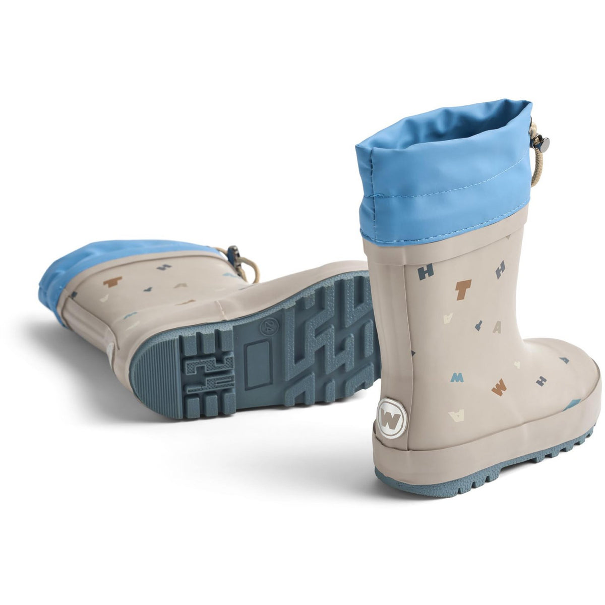 Wheat Grey Moon Letters Rubber Boot Thermo