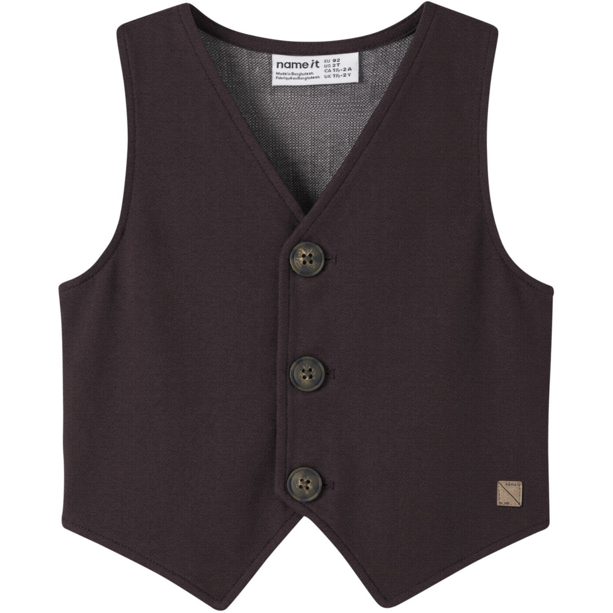 Name It Chocolate Plum Solid Nmmrobino Vest Unb