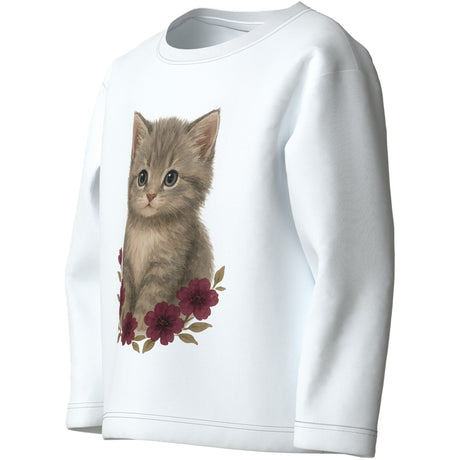 Name It Bright White Cute Kitten Nmfvotea Ls Nreg Top