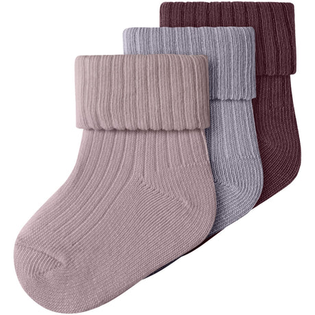Name It Mauve Shadows Nbfnobba 3-Pack Socks