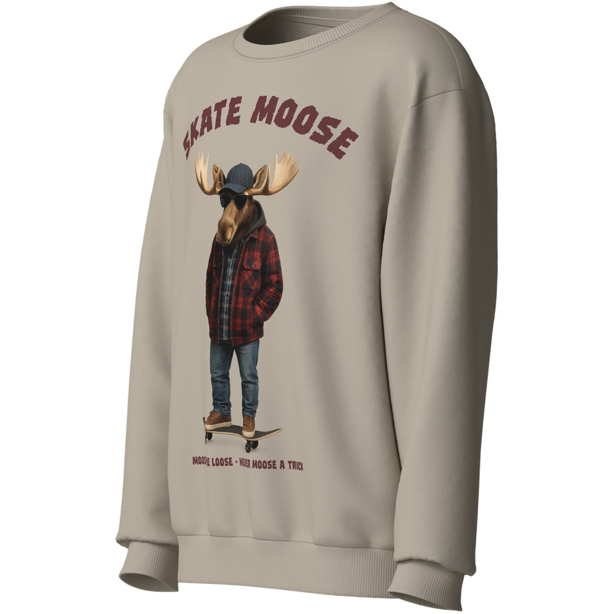Name It Island Fossil Skate Moose Nkmvoto Ls Nreg Sweat Bru