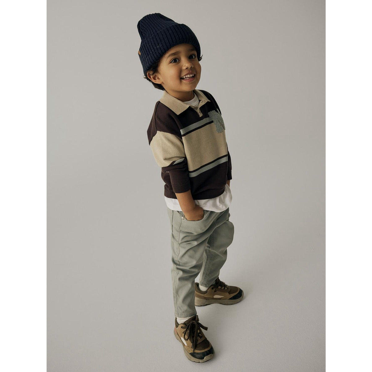 Name It Chocolate Plum With N Nmmral Ls Knit Polo